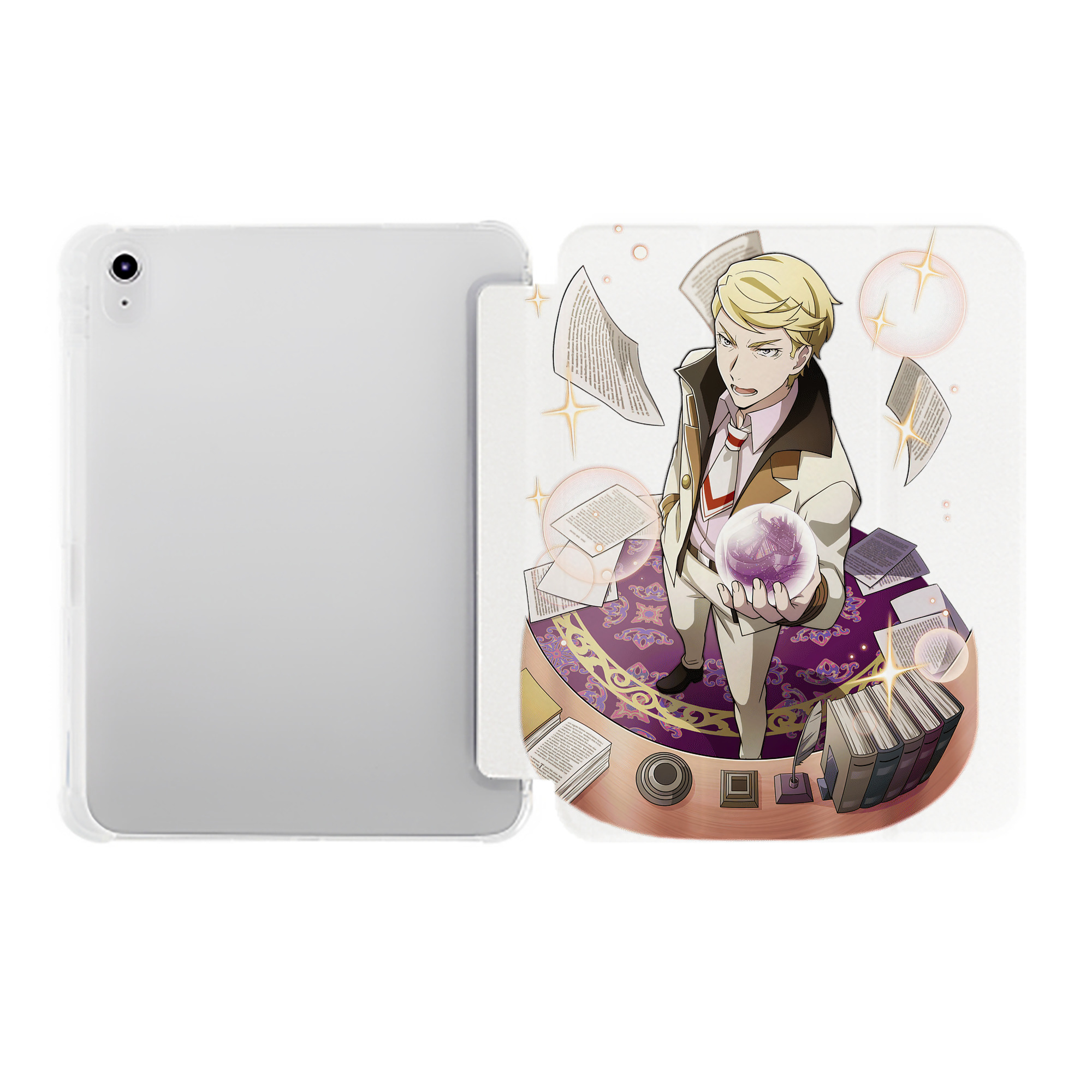 （画像用） 文豪ストレイドッグス Bungo Stray Dogs IPad ケース ペン収納付き 三つ折りスタンド PUレザー×シリコン 対応機種9.5/10.5/10.9インチ